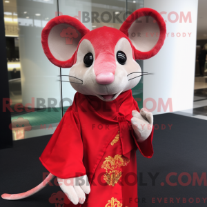 Red Mouse mascot costume...