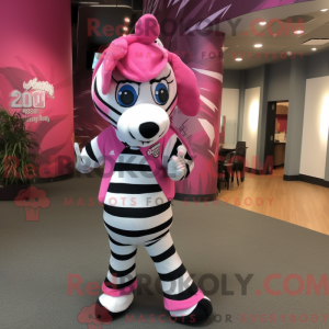 Roze zebra-mascottekostuum...