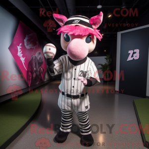 Pink Zebra maskot kostume...