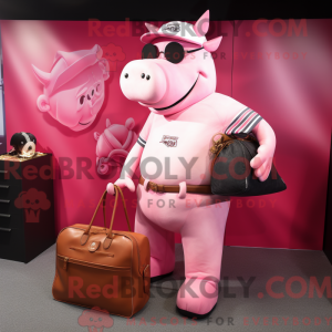 Pink Bbq Ribs maskot...
