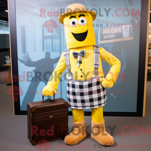 Yellow Stilt Walker mascot...