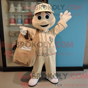 Beige Baseball Glove maskot...