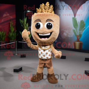 Brun Pop Corn maskot...
