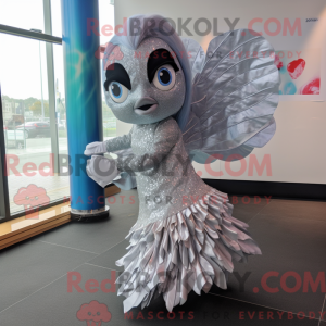 Silver Betta Fish mascot...