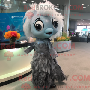 Silver Betta Fish mascot...