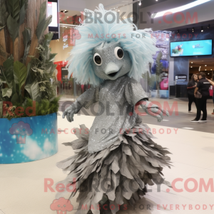 Sølv Betta Fish maskot...