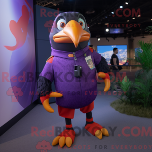 Lilla Toucan maskot kostume...