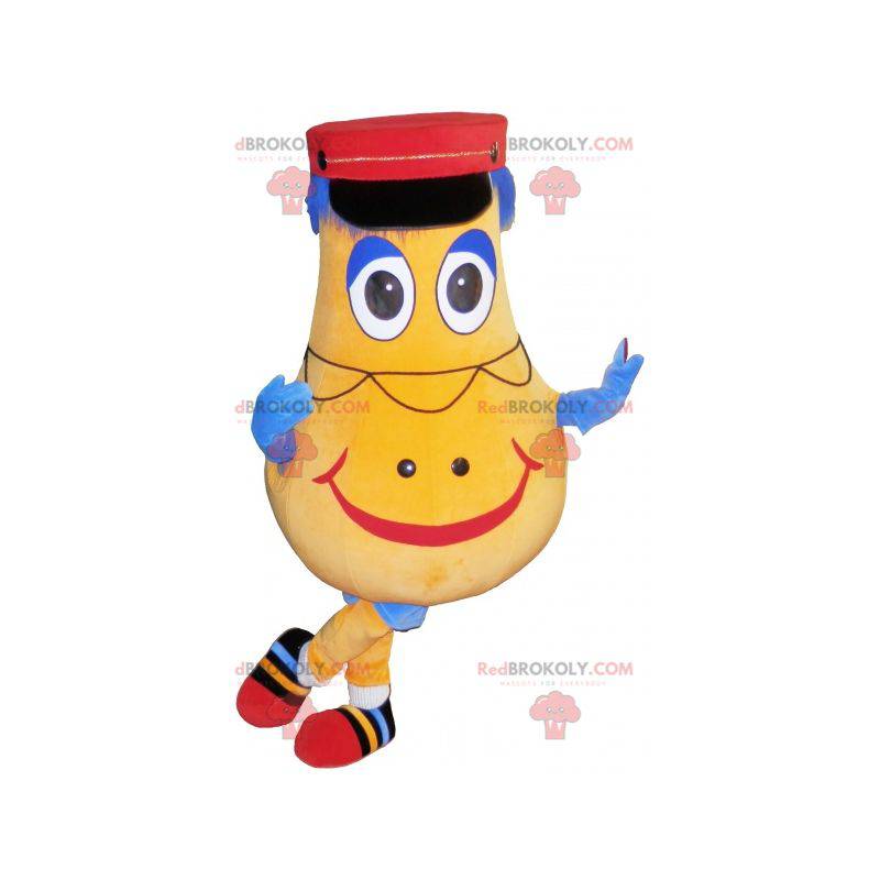 Yellow and blue snowman mascot potato - Redbrokoly.com