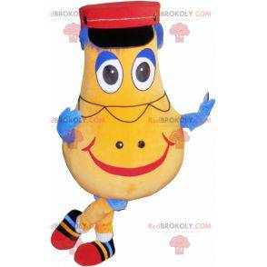 Yellow and blue snowman mascot potato - Redbrokoly.com