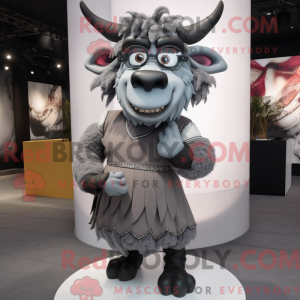 Grå Minotaur maskot kostume...