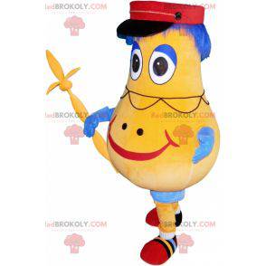 Yellow and blue snowman mascot potato - Redbrokoly.com