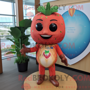 Tan Strawberry mascot...