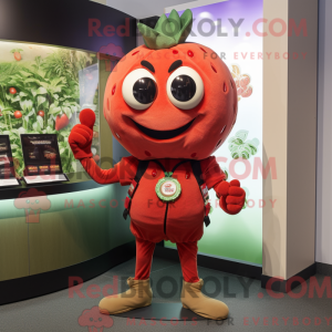 Tan Strawberry mascot...