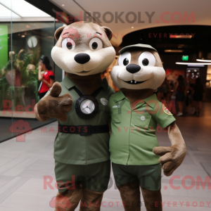 Olive Otter mascot costume...