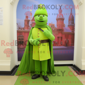 Limoengroen mascottekostuum...