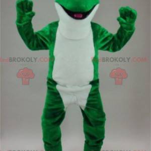 Very realistic green and white frog mascot - Redbrokoly.com
