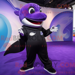 Paars orka-mascottekostuum...
