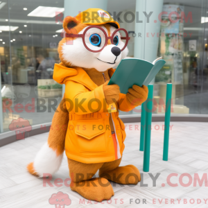 Oranje fret mascottekostuum...