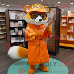 Oranje fret mascottekostuum...