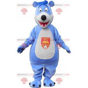 Blaues und weißes Teddybärmaskottchen - Redbrokoly.com