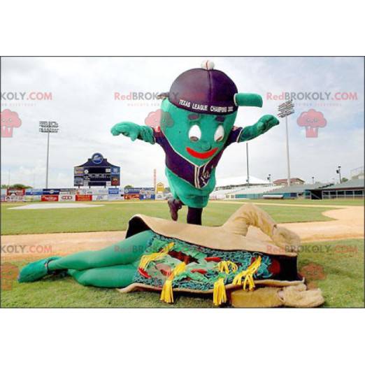 2 mascotas, un hombre verde gigante y un sándwich de taco -