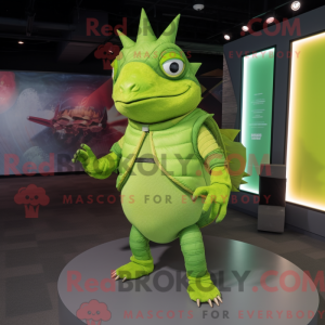 Limegrøn bæltedyr maskot...