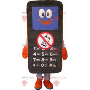 Mascote de celular preto, branco e laranja - Redbrokoly.com
