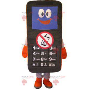 Mascotte de téléphone portable noir blanc et orange -