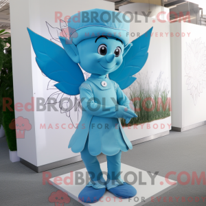 Cyan Cupid maskot kostume...