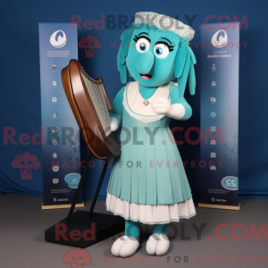 Cyan Celtic Harpe maskot...