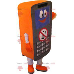 Mascota de teléfono celular negro, blanco y naranja -