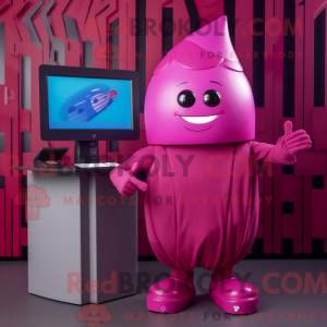 Magenta computer maskot...