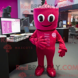 Magenta computer maskot...