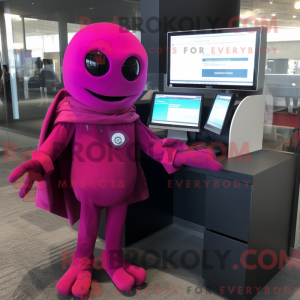 Magenta computer maskot...