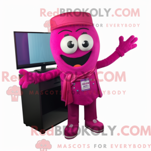 Magenta computer maskot...