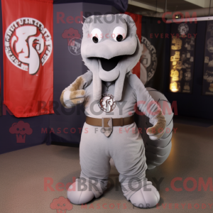 Grå Hydra maskot kostume...