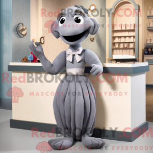 Personaggio mascotte grigio...
