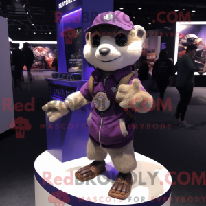 Paars fret mascottekostuum...