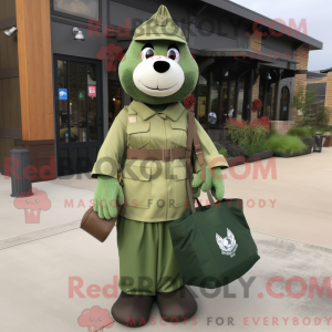 Postava maskota Olive Green...
