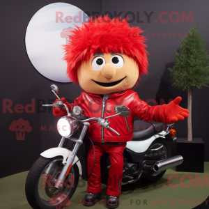 Rød golfbold maskot kostume...