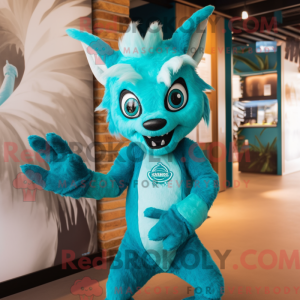 Turquoise Chupacabra mascot...