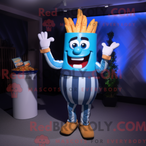 Blue French Fries mascot...
