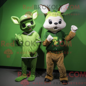 Lime Green Roe Deer mascot...