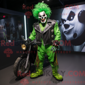 Green Evil Clown maskot...