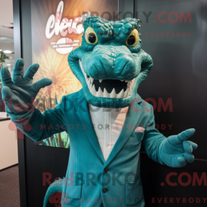 Teal Krokodil Maskottchen...