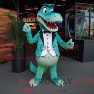 Teal Krokodil Maskottchen...