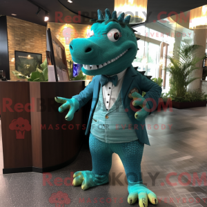 Teal Krokodil Maskottchen...