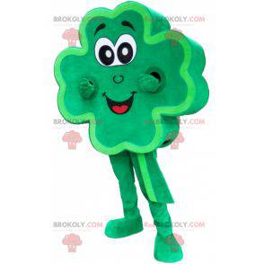 Mascotte de trèfle à 4 feuilles vert souriant - Redbrokoly.com