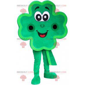 Green 4 leaf clover mascot smiling - Redbrokoly.com