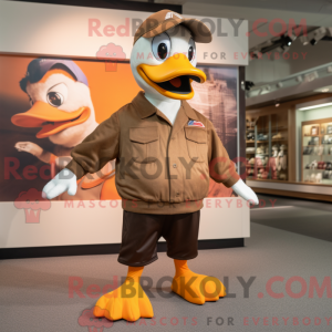 Brown Goose mascottekostuum...